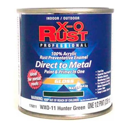 General Paint Rust Preventative Paint/Primer, Gloss, Water Base, Hunter Green, 1/2 pt 176811